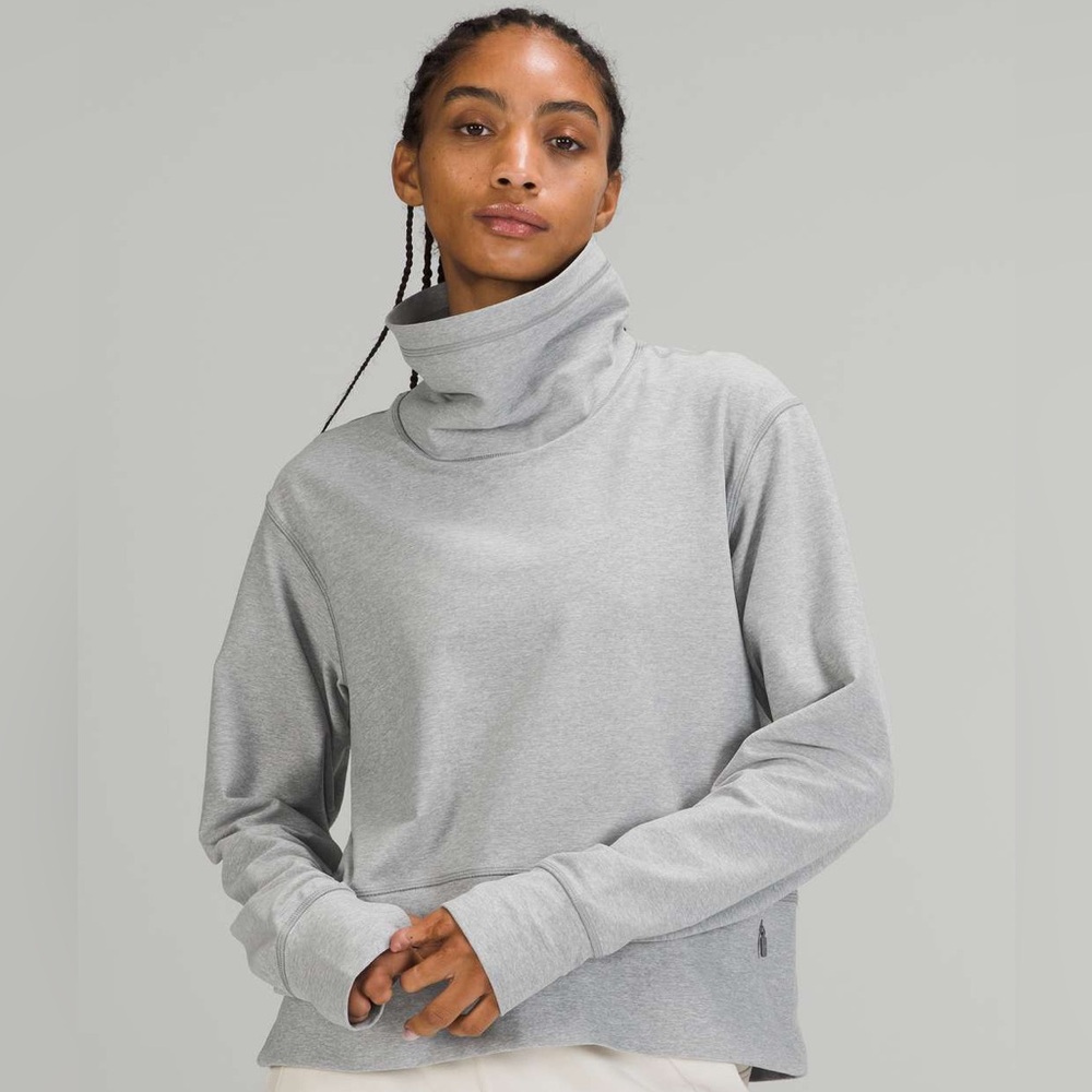 Lululemon Ready to Rulu Pullover, Heathered Raceway Grey, Size 8